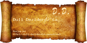 Dull Dezideráta névjegykártya